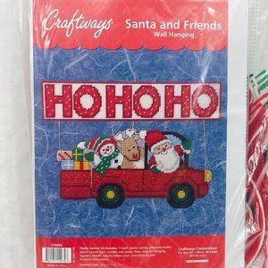 Craftways Ho Ho Ho Wall Hanging Plastic Canvas Kit - New